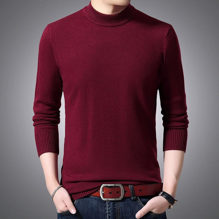Men's Slim Fit Distressed Solid Pullover