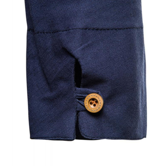 Men Solid Pullover V Neck Three Quarter Kimono Shirts