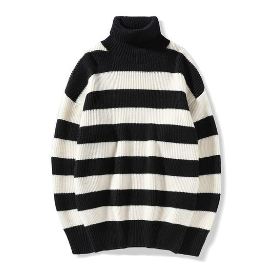 Men's Knitted Stripes Patterned Pullover Sweater