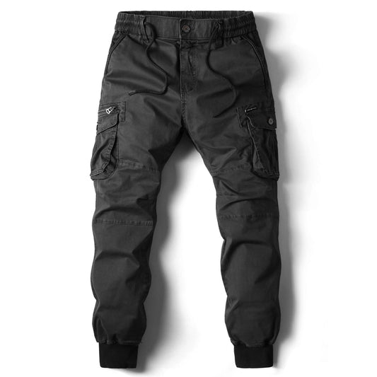 Men's Casual Solid Multi Pocket Cotton Pants