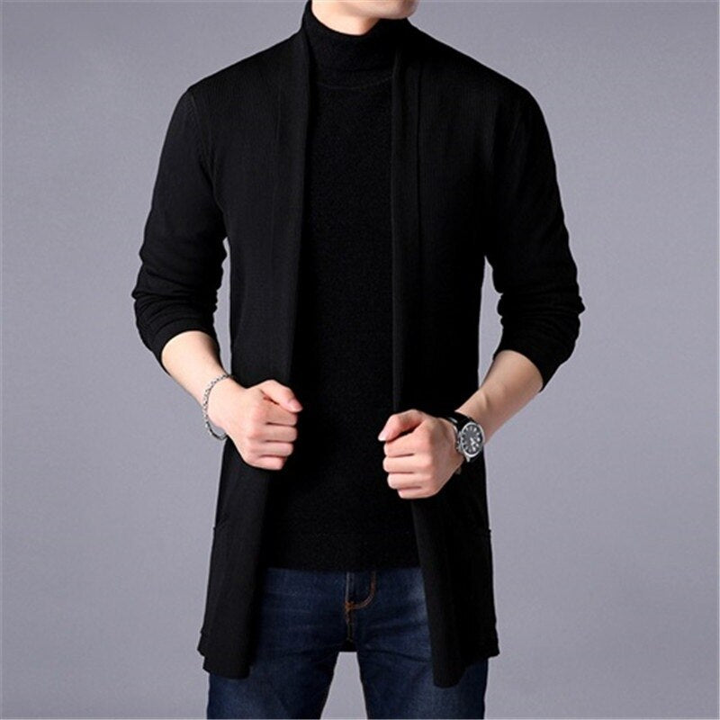 Men's Casual Solid Long Cardigan