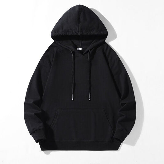 Men Casual Pullover Streetwear Solid Hoodie