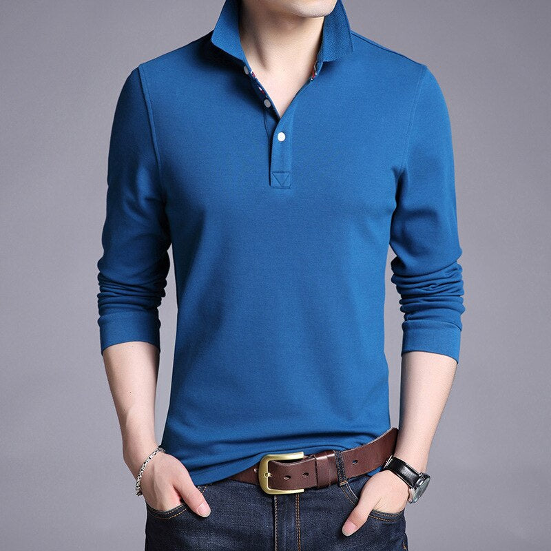 Men's Cotton Solid Long Sleeve T-Shirt