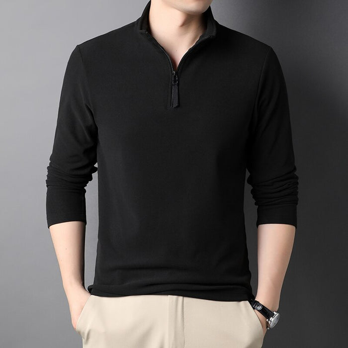 Men's Solid Zipper T-Shirt