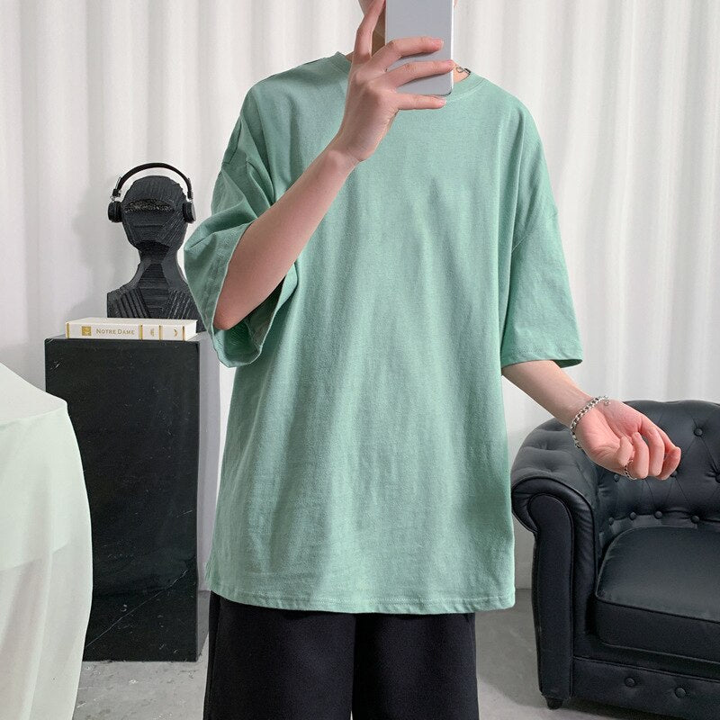 Oversized Cotton Solid T-Shirts For Men