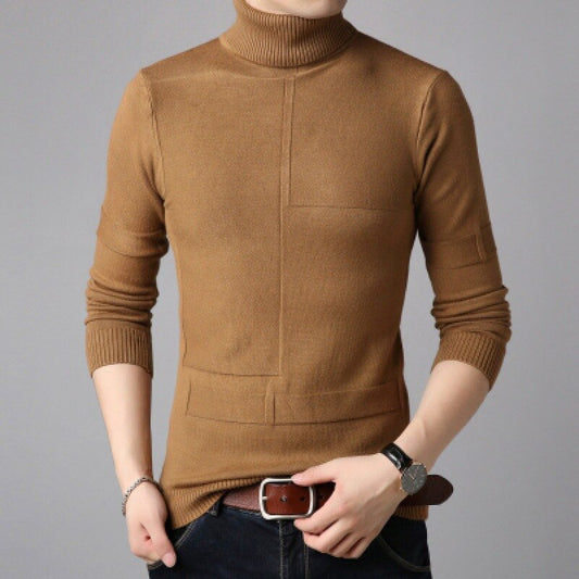 Turtleneck Casual Solid Knitted Pullovers