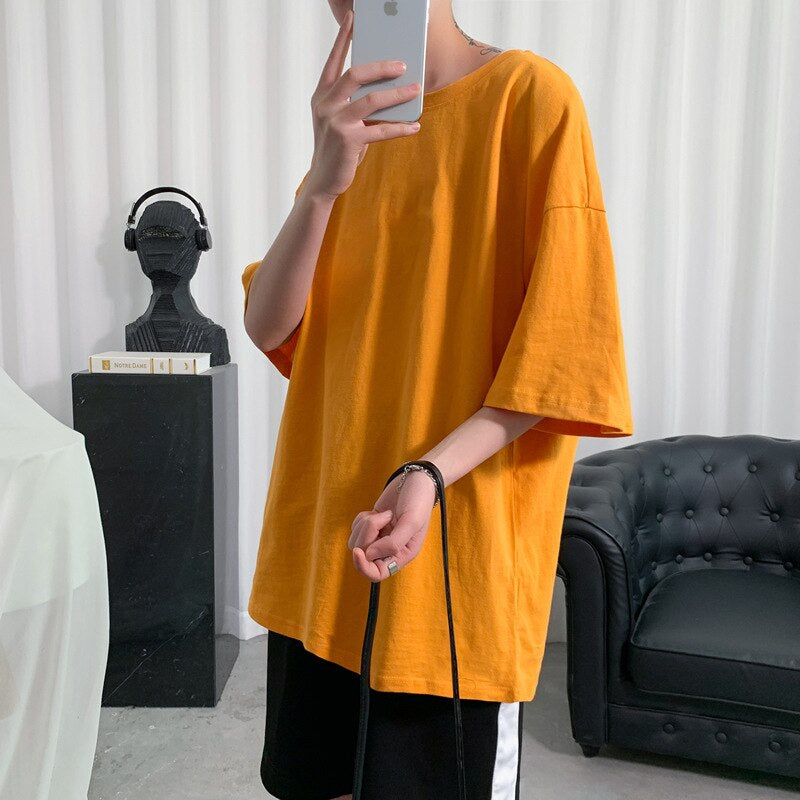 Oversized Cotton Solid T-Shirts For Men