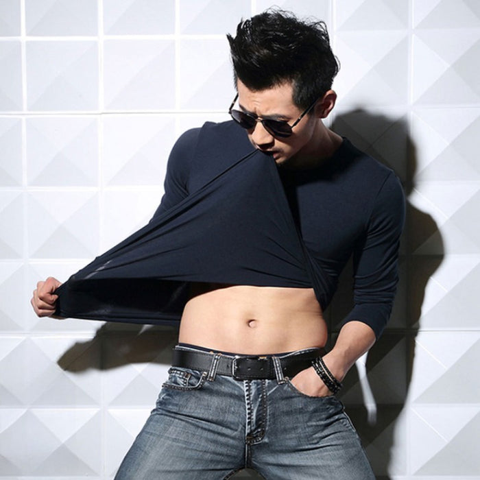 Men's Casual Solid Round Neck T-Shirt