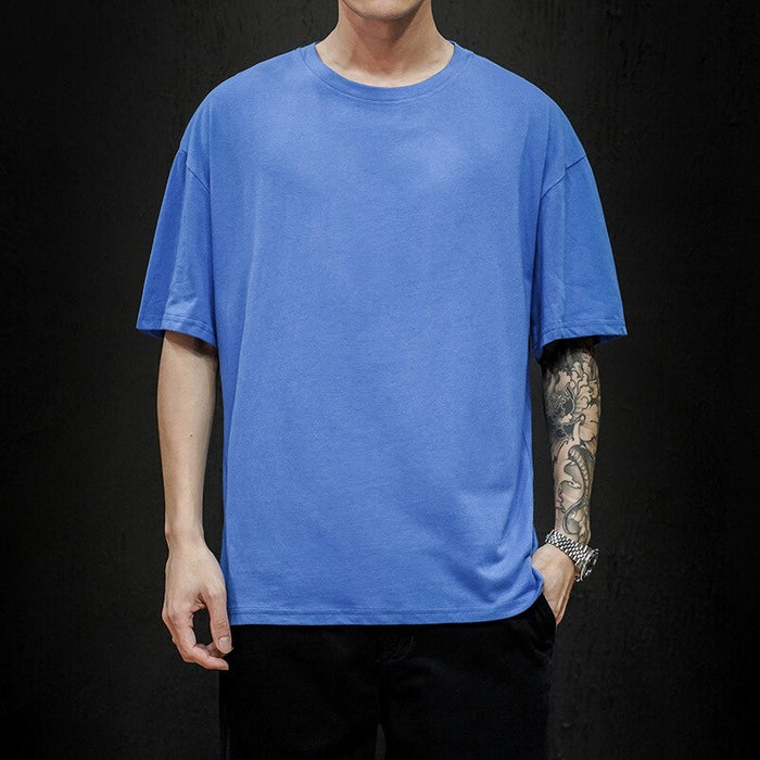 Solid Cotton O-Neck T-Shirt For Men