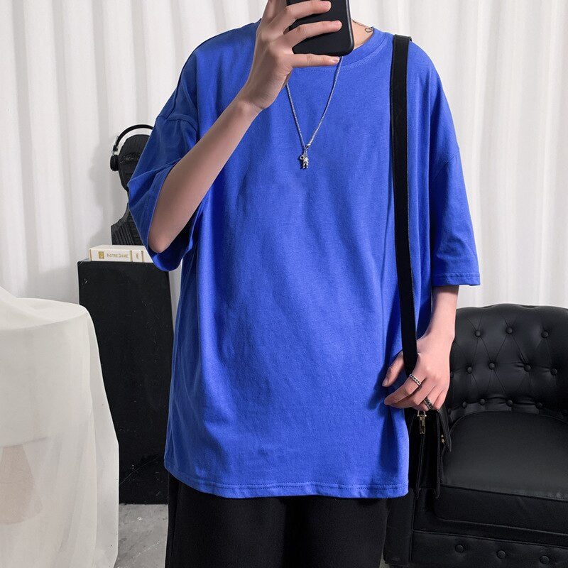 Oversized Cotton Solid T-Shirts For Men