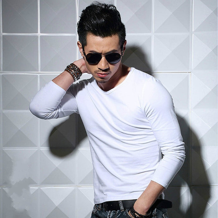 Men's Casual Solid Round Neck T-Shirt