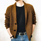 Men's Solid Buttoned Cardigan Jacket