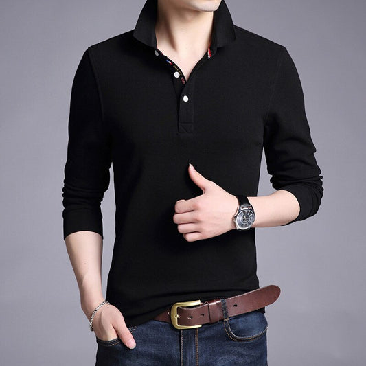 Men's Cotton Solid Long Sleeve T-Shirt