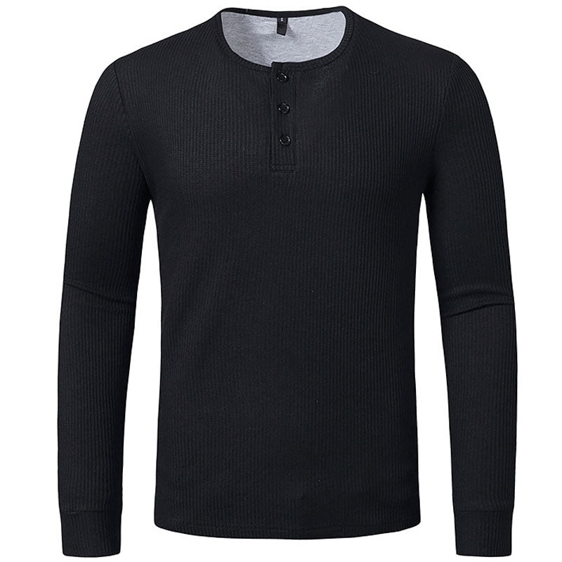 Men's Henley Collar Long Sleeve T-Shirts