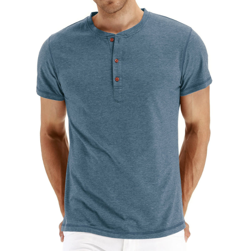 Men's Henry Collar Buttoned T-Shirt