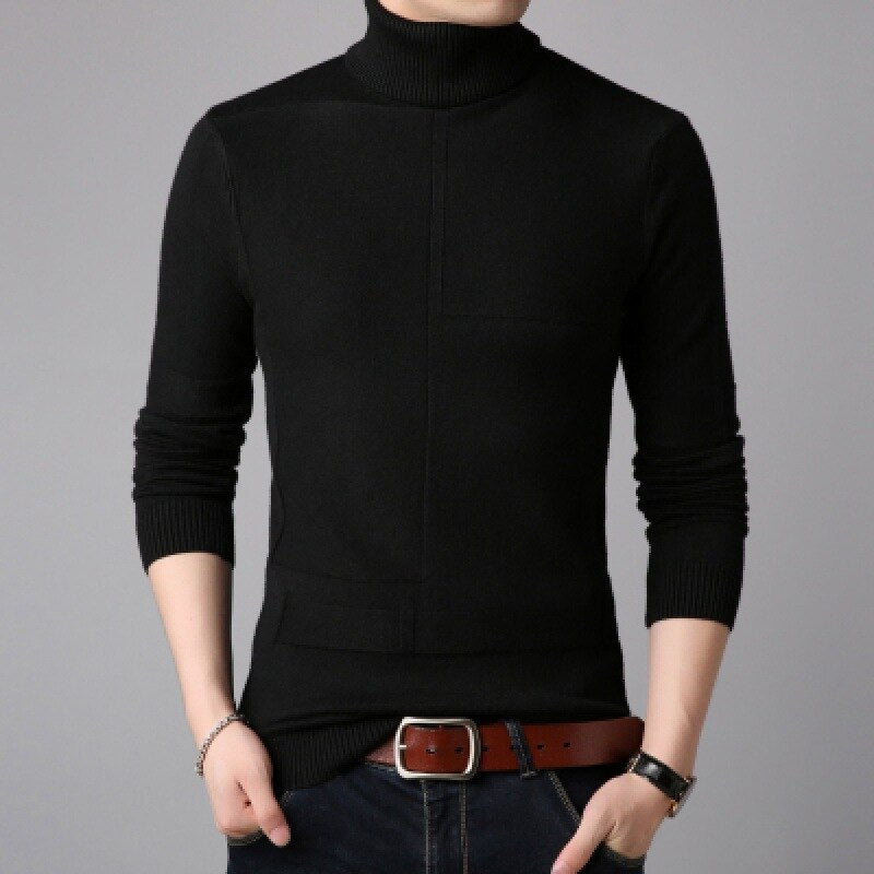 Turtleneck Casual Solid Knitted Pullovers