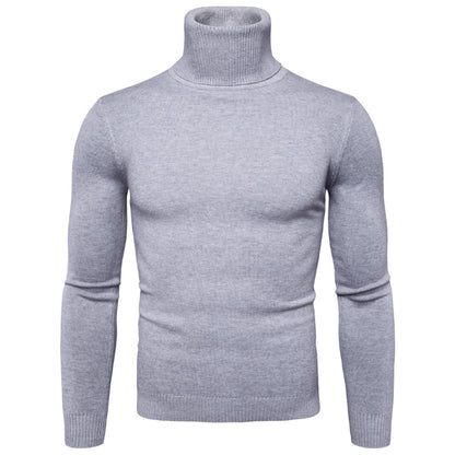 Solid Slim Fit Turtleneck Pullover Sweater