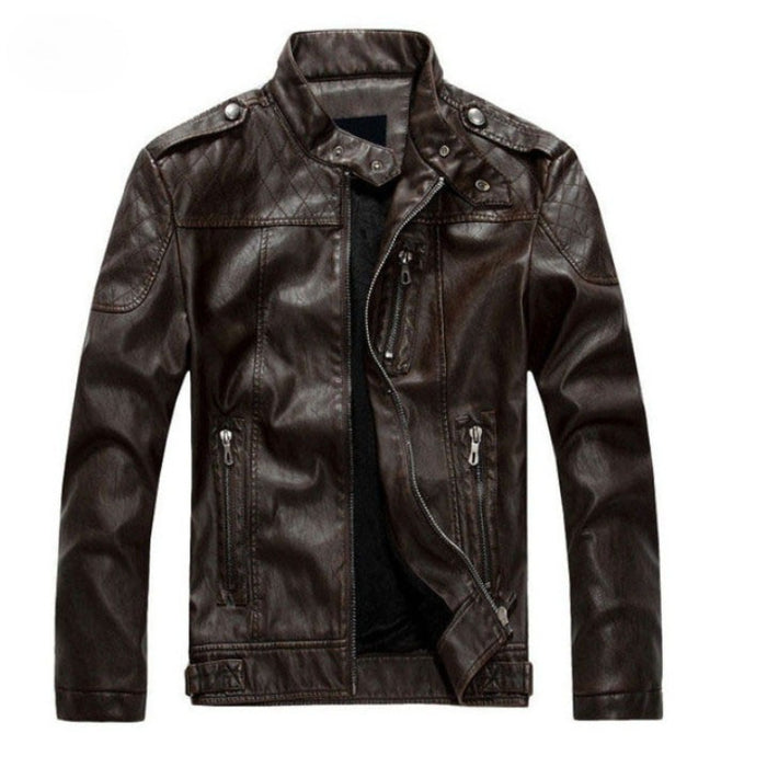 Men's Leather Biker Jacket