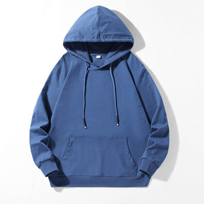 Men Casual Pullover Streetwear Solid Hoodie