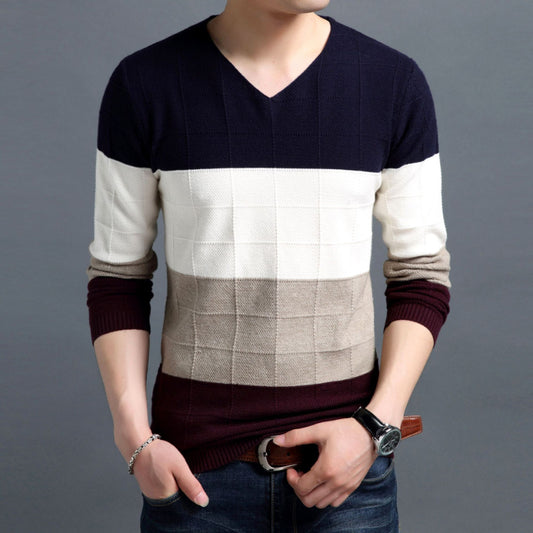 Men's Full Sleeve V-Neck Pullover Sweater