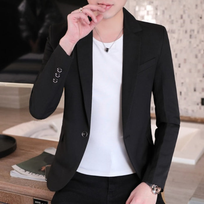 Men's Slim Fit One Button Suit Blazer
