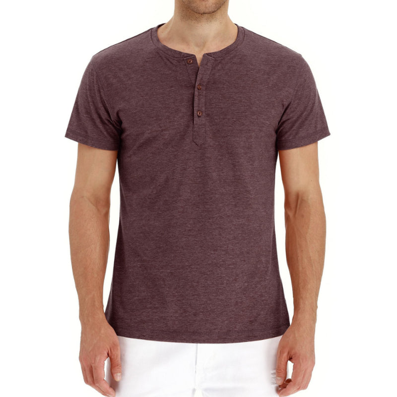 Men's Henry Collar Buttoned T-Shirt