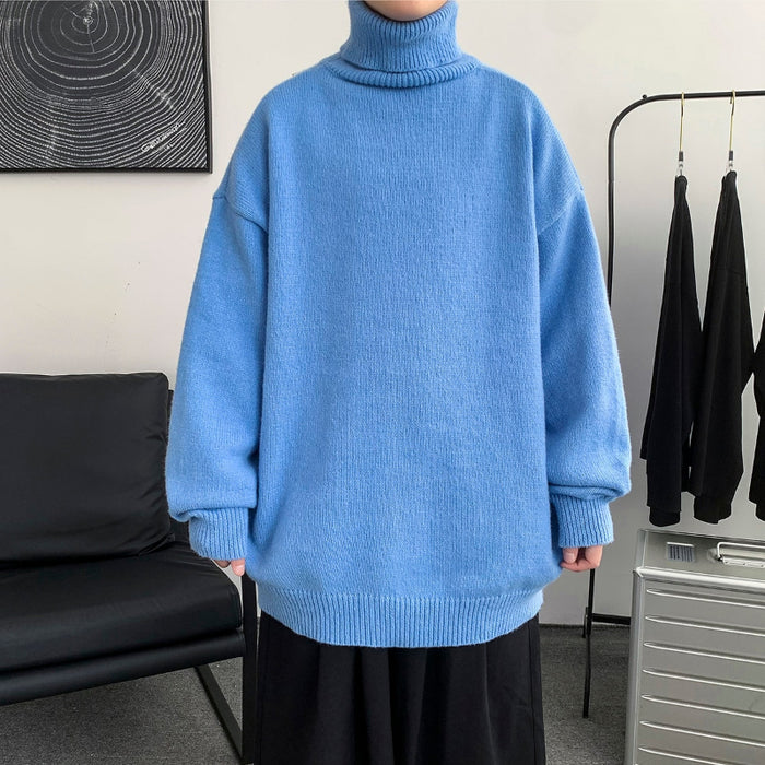 Men's Loose Fit Knitted Solid Pullover