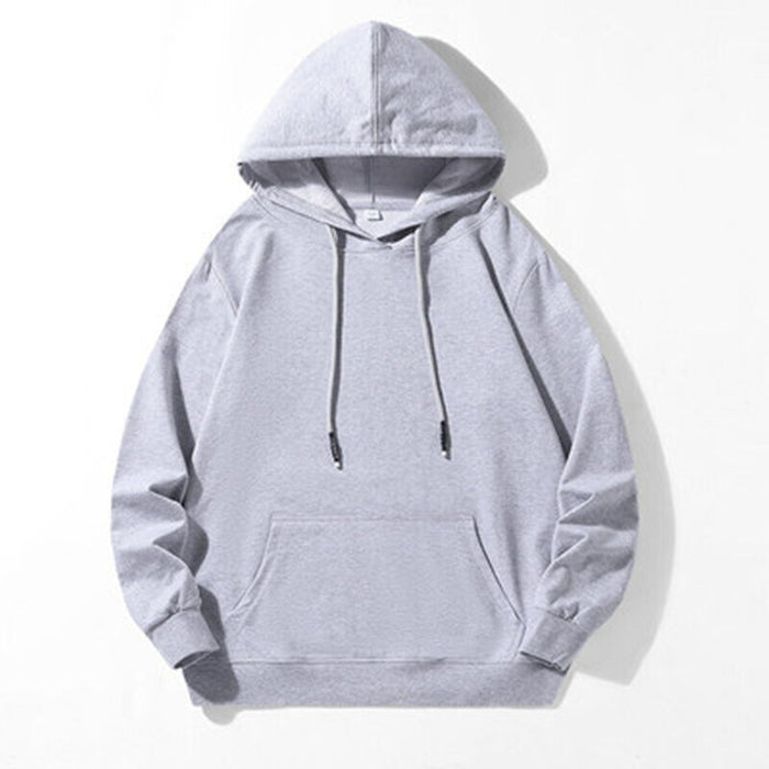Men Casual Pullover Streetwear Solid Hoodie