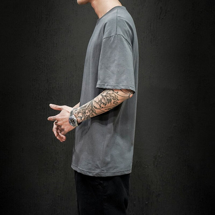 Solid Cotton O-Neck T-Shirt For Men