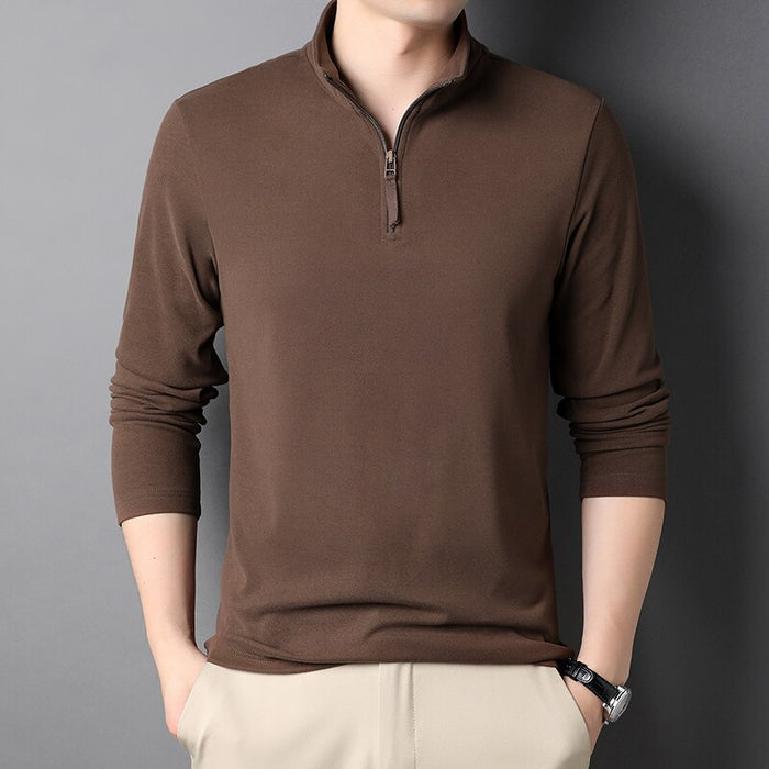 Men's Solid Zipper T-Shirt
