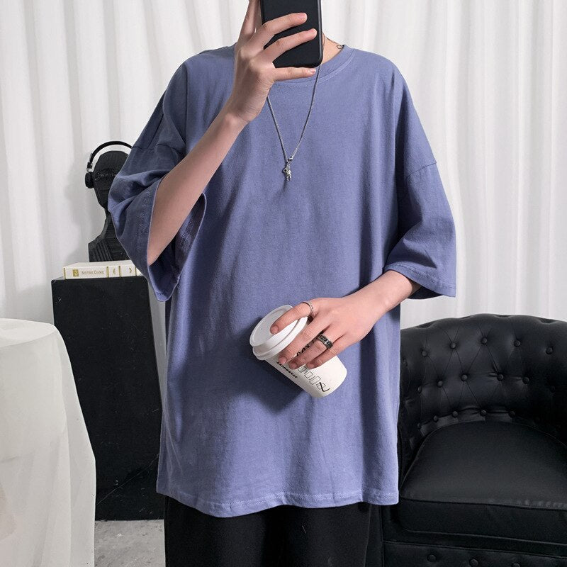 Oversized Cotton Solid T-Shirts For Men