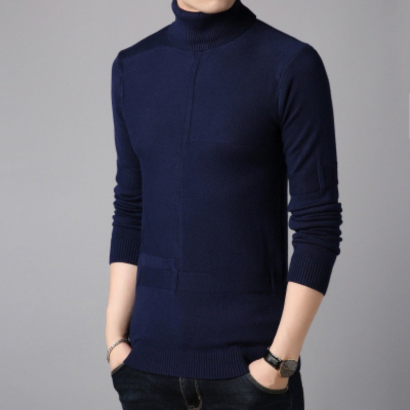 Turtleneck Casual Solid Knitted Pullovers