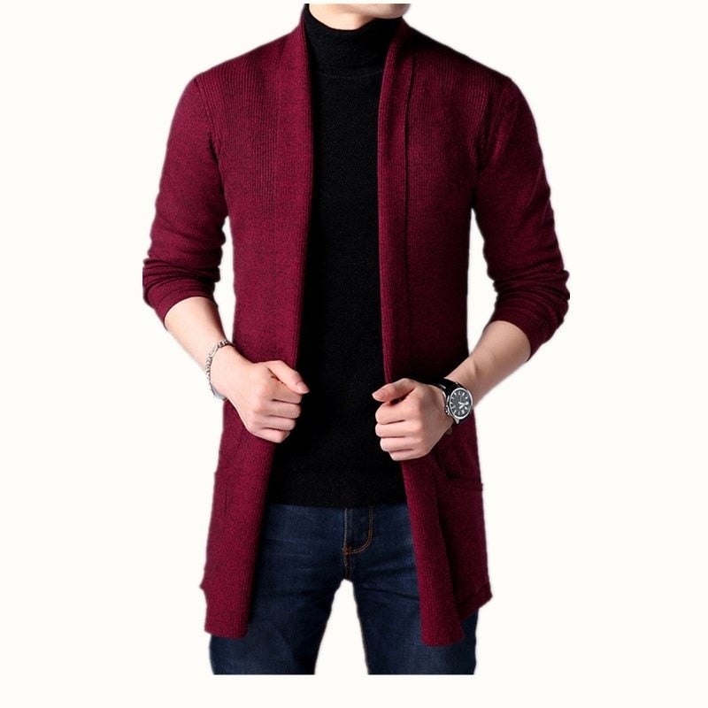 Men's Casual Solid Long Cardigan