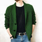 Men's Solid Buttoned Cardigan Jacket