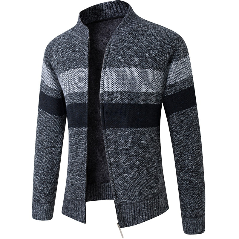 Men's Casual Striped Knitted Cardigan Jacket