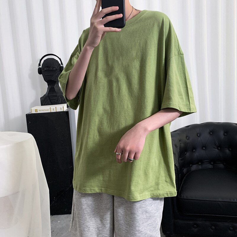 Oversized Cotton Solid T-Shirts For Men