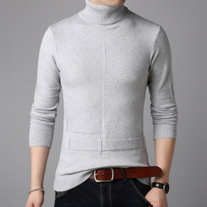 Turtleneck Casual Solid Knitted Pullovers