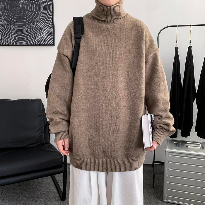 Men's Loose Fit Knitted Solid Pullover