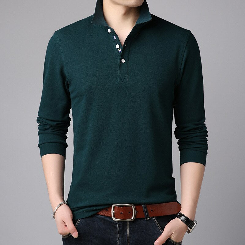 Men's Cotton Solid Long Sleeve T-Shirt