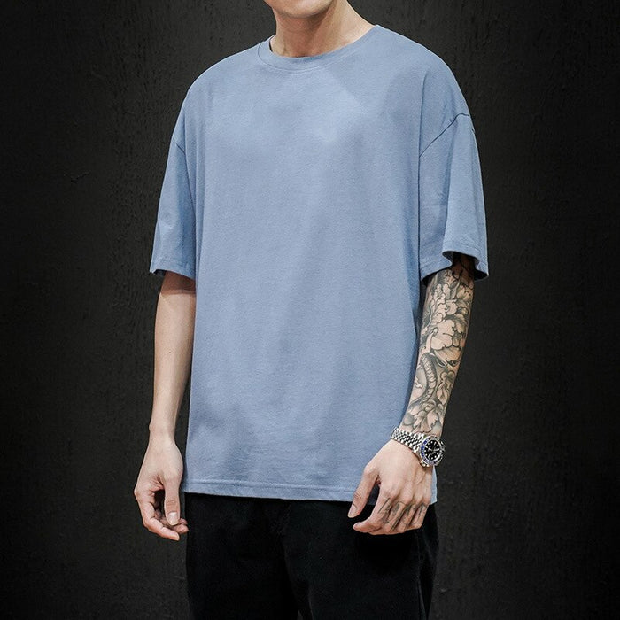 Solid Cotton O-Neck T-Shirt For Men