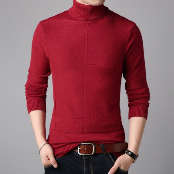 Turtleneck Casual Solid Knitted Pullovers