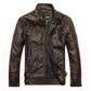 Men's Mandarin Collar Leather Jacket