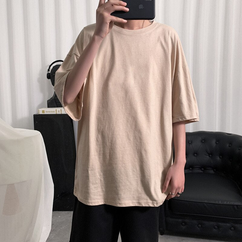 Oversized Cotton Solid T-Shirts For Men