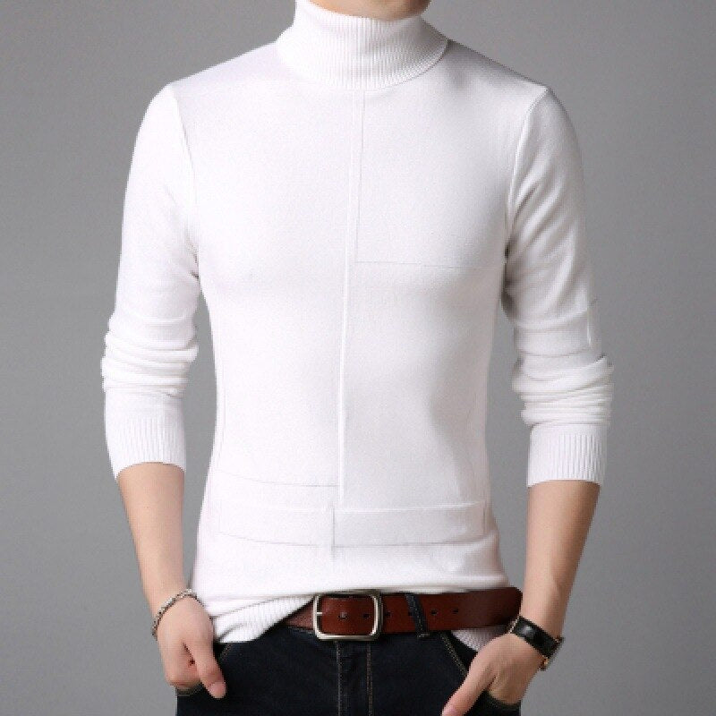 Turtleneck Casual Solid Knitted Pullovers