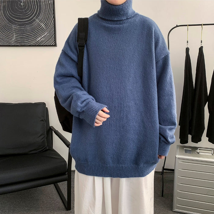 Men's Loose Fit Knitted Solid Pullover