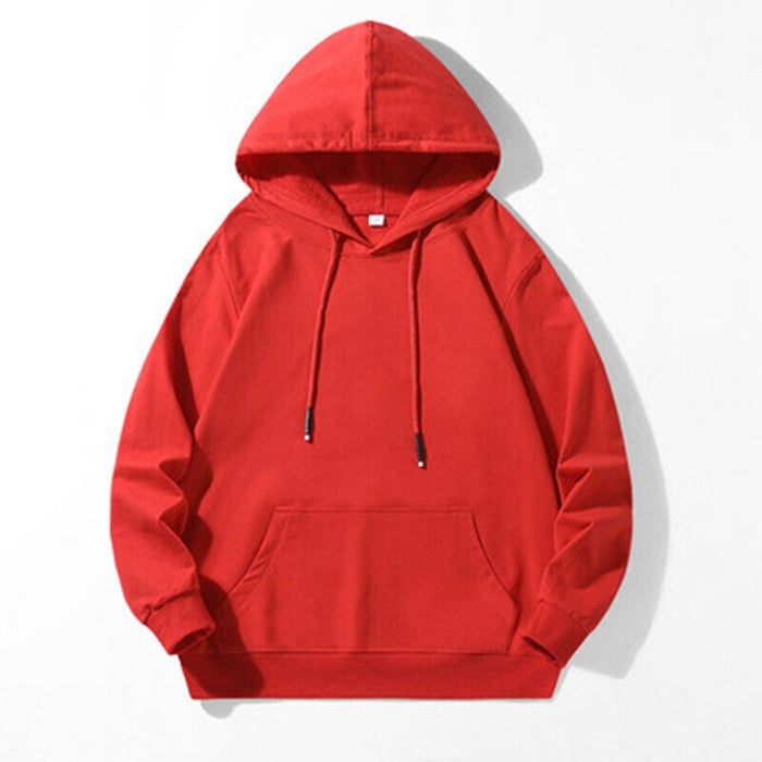 Men Casual Pullover Streetwear Solid Hoodie