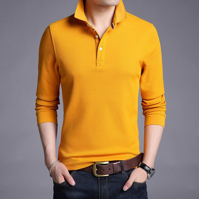 Men's Cotton Solid Long Sleeve T-Shirt