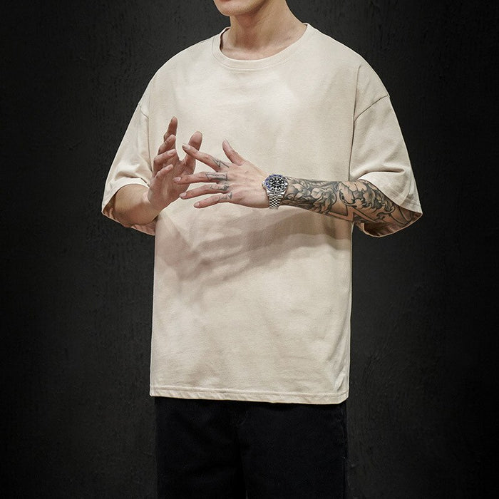 Solid Cotton O-Neck T-Shirt For Men