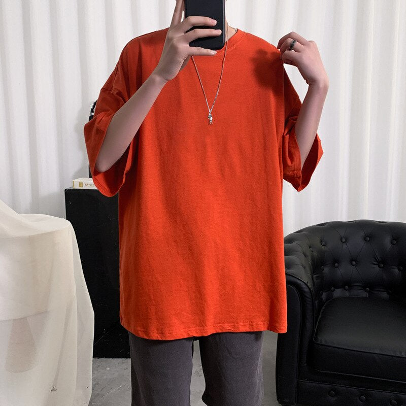 Oversized Cotton Solid T-Shirts For Men