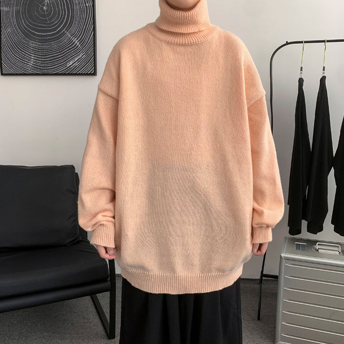 Men's Loose Fit Knitted Solid Pullover